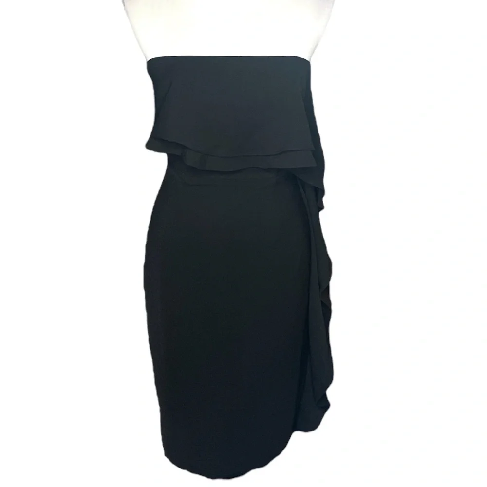Do + Be Strapless Ruffled Little Black Dress Black Size Small - Picture 8 of 8